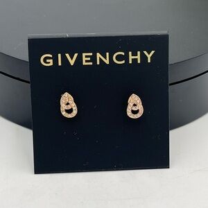 Givenchy Womens Rose Gold Tone Crystal Small Stud Earrings New